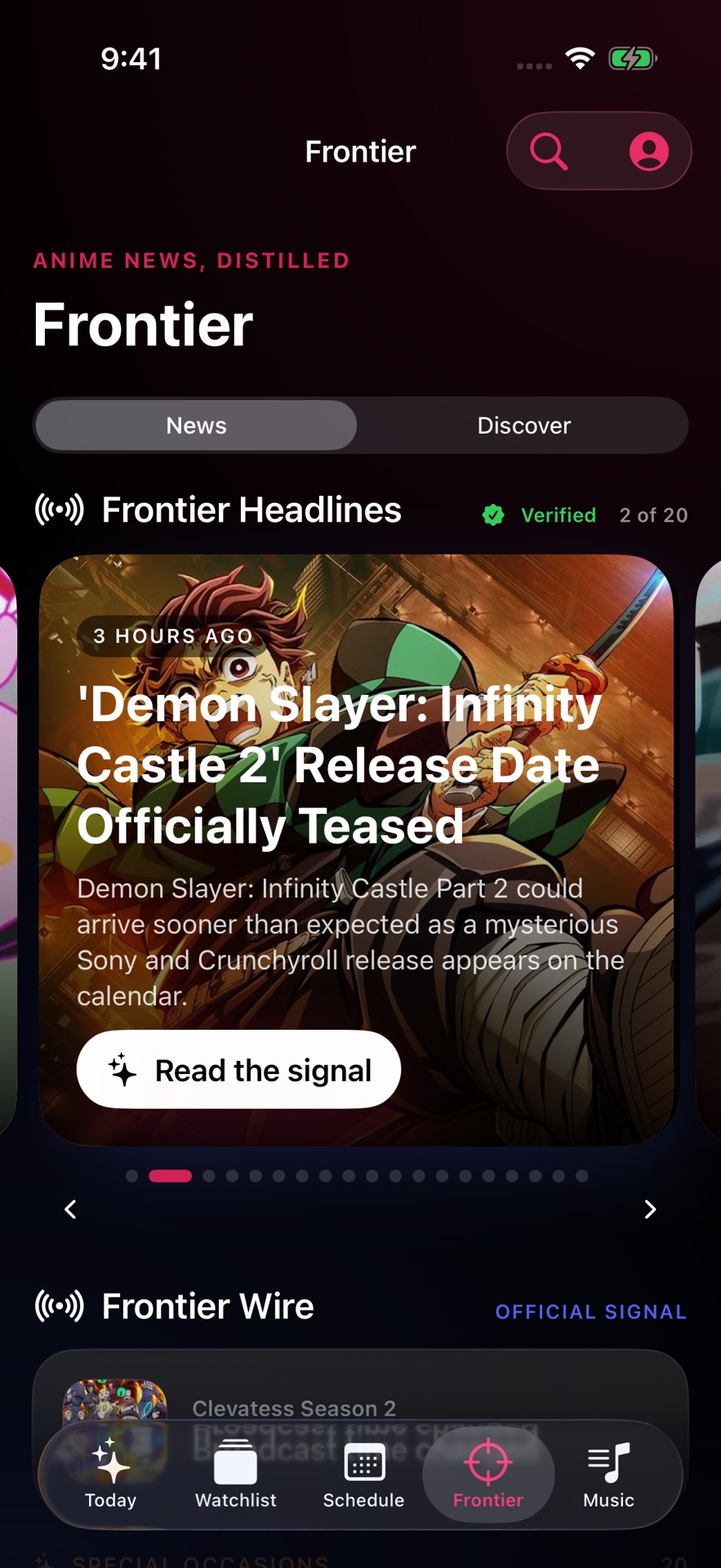 Frontier: verified anime headlines and the official wire